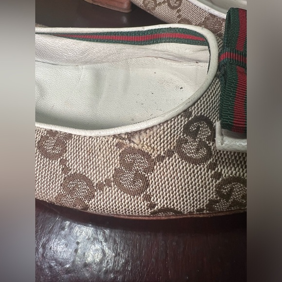 GUCCI SHOES 100% AUTHENTIC GUCCI MONOGRAM GG CANVAS BALLET FLATS - Picture 5 of 7